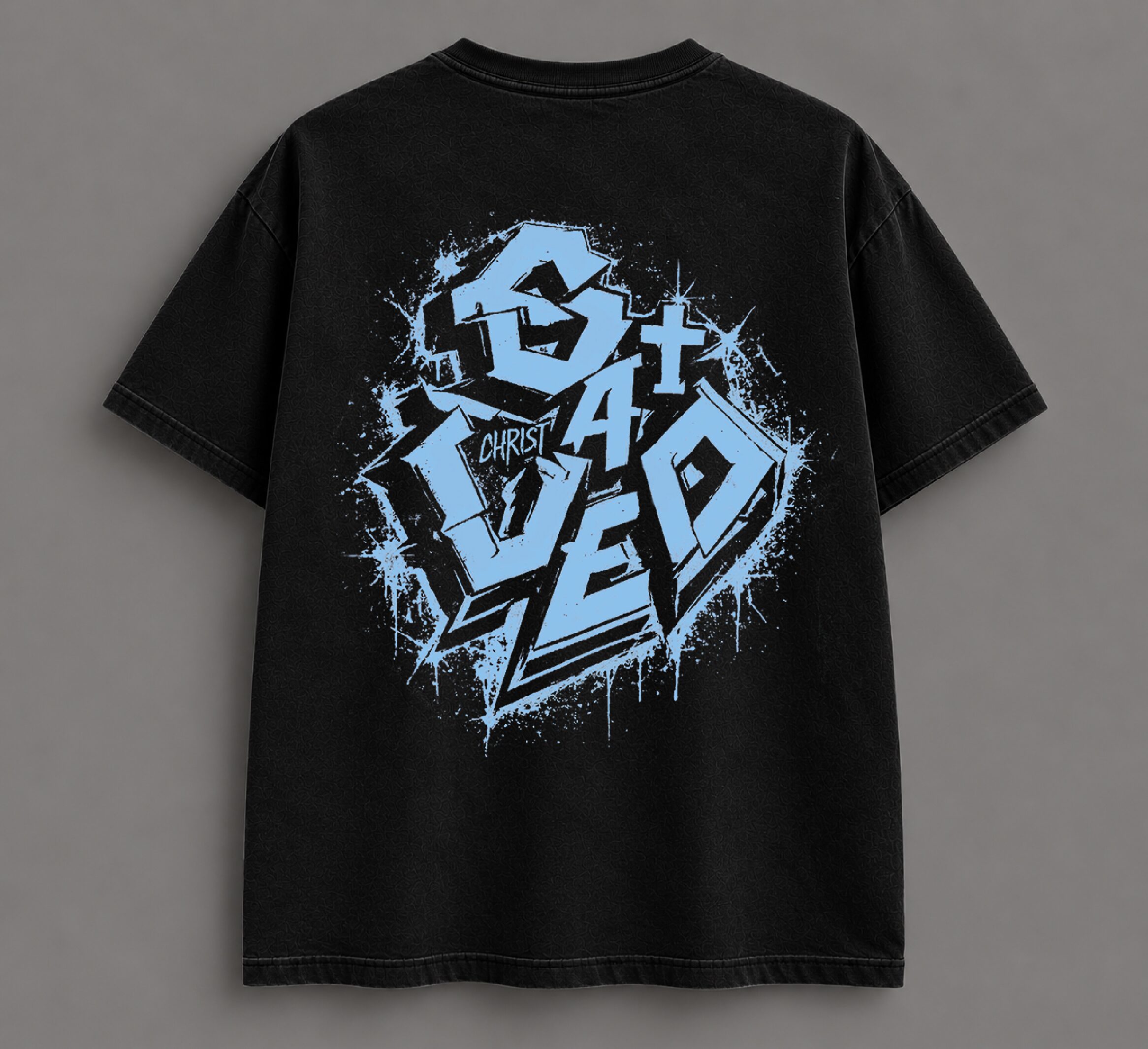 Christ Saved Blue Heart Tee